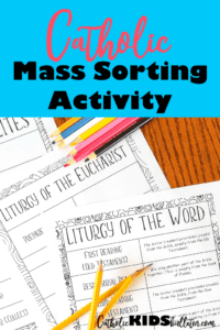 I just finished TWO new activities to help your kids learn more about the Mass! The sorting cards are a fun way for them to practice putting the parts of the liturgy in order—kind of like a puzzle that shows how everything fits together.

The bingo cards bring a little fun and games into the mix while helping kids remember key words and moments from the Mass. Whether you’re using these at home, in class, or during church time, they’re super easy to use and great for keeping kids engaged.
