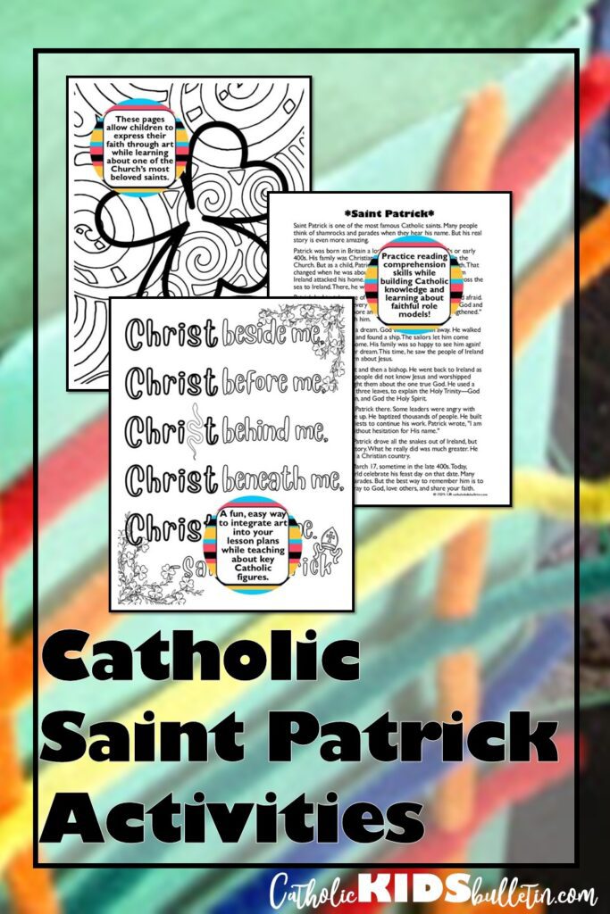 Bring the life and teachings of Saint Patrick into your classroom or home with this engaging Saint Patrick Reading Comprehension & Coloring Activities Bundle!

This resource is perfect for Catholic classrooms, homeschool settings, and parish groups, helping students learn about Saint Patrick, Saint Patrick’s Day, and the Holy Trinity through interactive reading and creative activities.

What’s Included:

Saint Patrick Reading Comprehension Activity

Three leveled passages (upper elementary, middle school, and high school) about Saint Patrick’s life, faith, and missionary work

10 multiple-choice questions to check understanding

10 discussion questions to encourage deeper thinking and reflection

Mini-poster activity for students to illustrate key takeaways from the passage

Saint Patrick Coloring Pages

Page 1: A beautifully designed image of Saint Patrick’s name and a shamrock symbolizing the Father, Son, and Holy Spirit, with a bishop’s hat and March 17th Feast Day details

Page 2: Saint Patrick’s famous quote, “Christ beside me...”, along with a bishop’s hat and a snake to highlight key symbols of his story

Page 3: A large shamrock with an abstract background, perfect for coloring and reflecting on the Holy Trinity

Saint Patrick Shamrock Maze & Coloring Page

A fun and interactive maze shaped like a shamrock, reinforcing Saint Patrick’s teaching on the Trinity

This coloring activity helps students connect with Saint Patrick’s role in spreading Christianity in Ireland