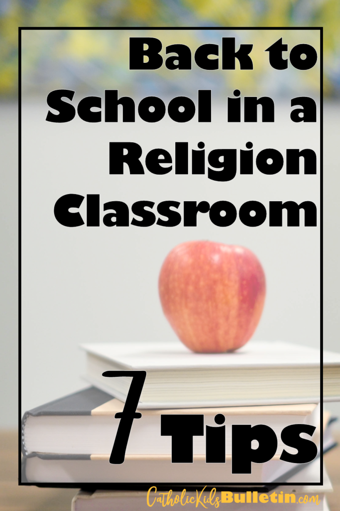 Back to School in Religion Class: Seven Tips to help students transition back to the school mindset and the faith mindset for Religion Classes. Expectations, prayer, fun activities, saint skits, and volunteering are great tools to help students settle into a religion classroom.