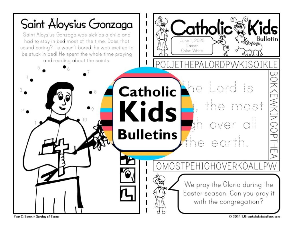 Celebrate the Easter Season with the May Catholic Kids Bulletins! These fun and faith-filled pages help kids learn about the Ascension, Pentecost, and amazing saints like Saint Joan of Arc, Saint Joseph the Worker, and Mary, Mother of God. Each week includes Gospel reflections, saint stories, coloring pages, and hands-on activities that make Catholic teaching easy to understand and fun to explore. Perfect for classrooms, homeschool, or parish use during the joyful month of May!