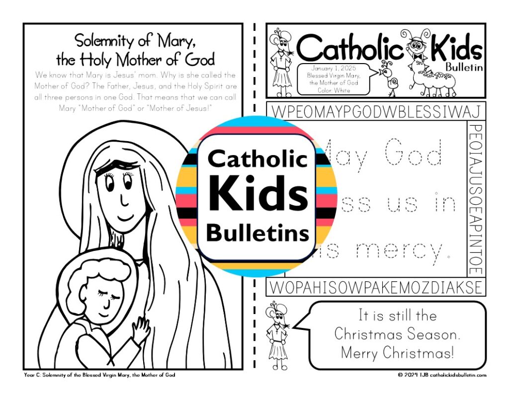 Looking for faith-filled resources to start the year? The January Catholic Kids Bulletins are here to help! Each printable bulletin includes activities, Gospel coloring pages, and saint stories to help children engage with the Mass. January features Mary, Holy Mother of God, the Christmas Season, Epiphany, Saint John Bosco, Saint Thomas Aquinas, Saint Elizabeth Ann Seton, the Baptism of the Lord, and the start of Ordinary Time. Great for church, school, or home! Also available in Spanish: Enero Boletín para Niños Católicos.
