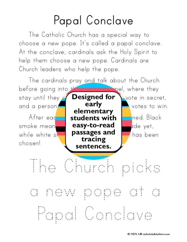 Papal Conclave Reading Comprehension: Early Elementary