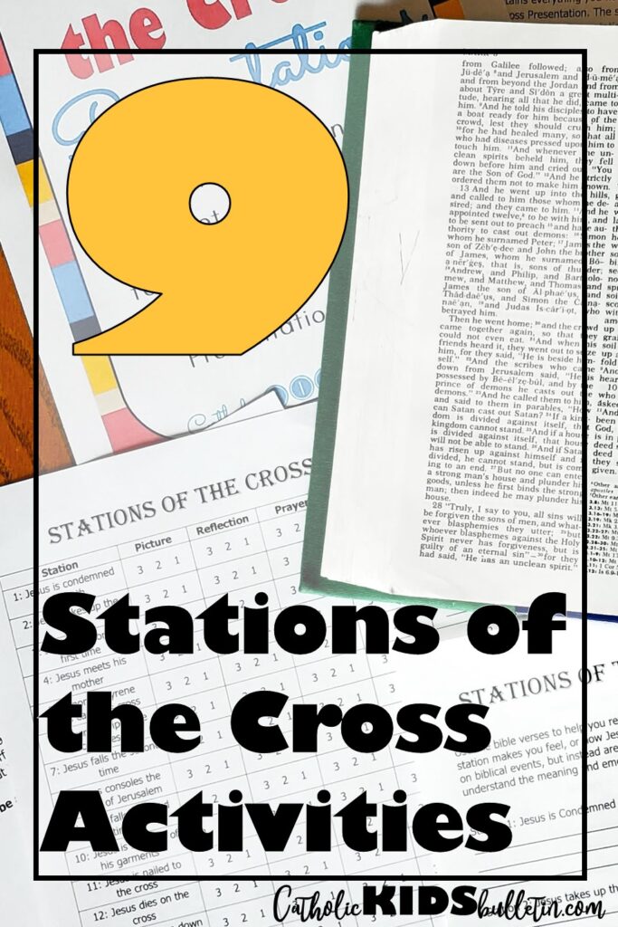 Teaching the Stations of the Cross can be a powerful way to help students reflect on Jesus’ journey to Calvary. Whether you’re a teacher in a Catholic school, a catechist, or a parent, there are many ways to make this devotion meaningful for children. Below are some practical, engaging, and faith-filled Stations of the Cross Activities to teach your Catholic Kids.

Stations of the Cross Activities for Catholic Kids

You don’t need a big plan to teach the Stations of the Cross effectively! Here are some simple and meaningful ways to bring this devotion to life:

1. Pray the Stations Together

Set aside time during Lent or Holy Week to walk through the Stations of the Cross as a class or family. Many parishes offer a prayer service, or you can use a simple booklet to guide your reflection at home or in the classroom. The most important thing is to do it and help kids to see the Stations as an important part of our faith.