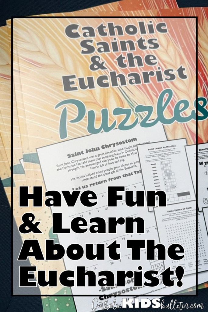 Want to help your kids keep learning about God this summer—without it feeling like homework?

Check out Catholic Saints & The Eucharist Puzzle Book! It’s packed with fun word games, coloring pages, and brain teasers introducing kids to 23 amazing saints who loved the Eucharist.

Whether your child is new to learning about their faith or already knows a lot, this book is a fun and meaningful way for any Catholic kid to stay connected to God over the summer.

🌟 Available as a printed book on Amazon or a digital download—perfect for quiet mornings, car rides, or downtime at home.

Grab a copy today and give your kids a fun, faith-filled way to stay connected to God all summer long!