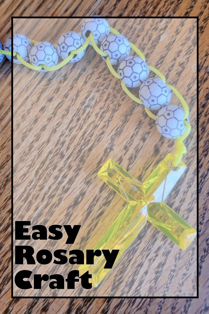 Make Prayer Bracelets or Rosaries  Use colorful beads to make bracelets or simple rosaries. I love to get these cross necklaces and have the kids make them into good-deed beads or decade rosaries. It's easy enough that even preschoolers can put it together!  Here's a tutorial from my kindergartener with no prompting or script. Just adorable crafting.
