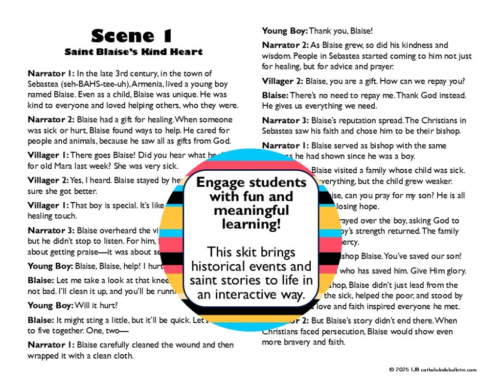 Got a few friends or siblings around? Act out a saint’s story using one of our fun skits! The Saint Skit Bundle has ready-to-go scripts that make learning about saints super interactive.