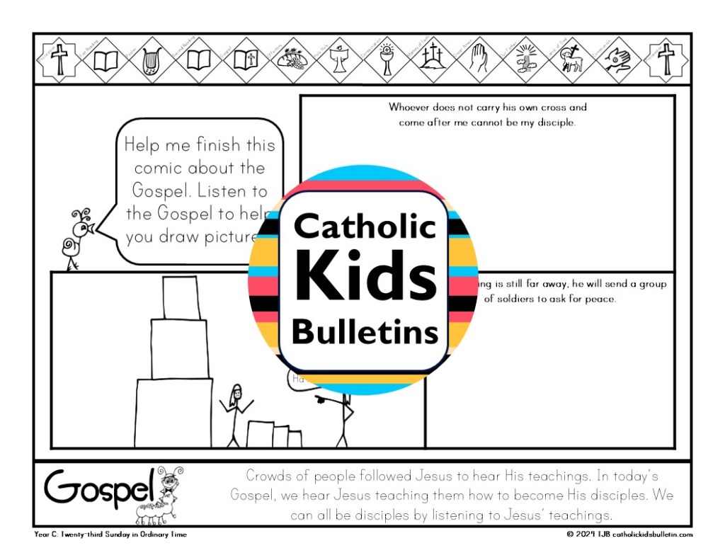Help kids grow in faith this fall with the September Catholic Kids Bulletins! Each week includes Sunday Mass readings, prayers, saint stories, and hands-on activities to keep children engaged at church. Learn about powerful saints like St. John Chrysostom, St. Padre Pio, and St. Vincent de Paul—great examples of wisdom, prayer, and service. Perfect for classrooms, homeschool, or parish use, these print-and-go bulletins make faith fun and meaningful all September long! Catholic Mass Worship Aides