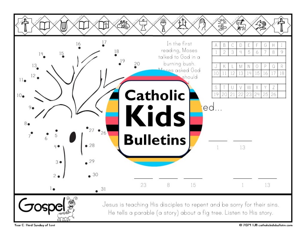 These March Catholic Kids Bulletins guide children through the season of Lent with weekly Mass readings, prayers, and activities! Includes fun facts about March saints like St. Patrick and St. Joseph. Great for helping kids stay engaged at Mass and reflect on their faith during this holy season. Perfect for home, classroom, or parish use. Easy to print and simple to use—keep Lent meaningful for young hearts all month long!
Ash Wednesday, Lent, Ashes, Lent Sacrifice, Remember that you are dust and 