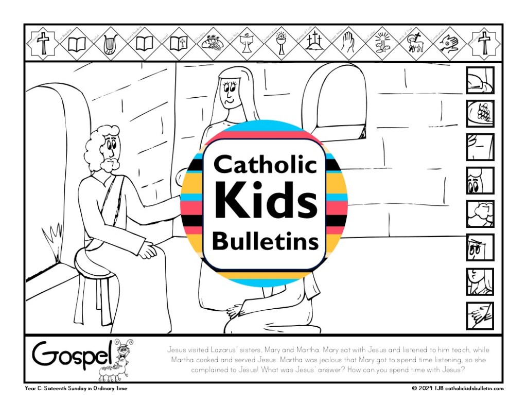 Celebrate summer with the July Catholic Kids Bulletins! These weekly printables include Sunday Mass readings, prayers, saint stories, and fun activities to help kids stay connected to their faith all month long. Meet inspiring saints like St. Kateri Tekakwitha and St. Junípero Serra while exploring the liturgical themes of Ordinary Time. Perfect for use at Mass, in the classroom, or at home. Keep kids engaged with their Catholic faith, even during summer break!








