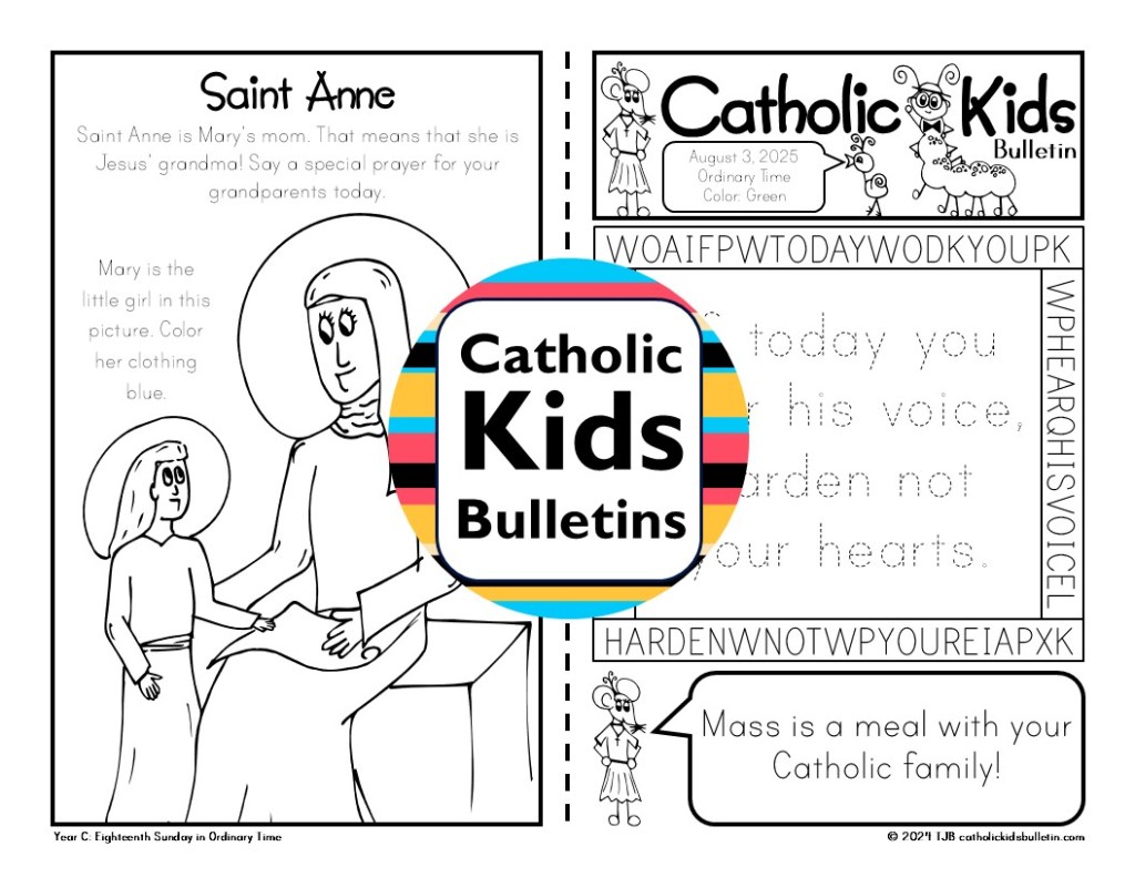 Celebrate summer with the July Catholic Kids Bulletins! These weekly printables include Sunday Mass readings, prayers, saint stories, and fun activities to help kids stay connected to their faith all month long. Meet inspiring saints like St. Kateri Tekakwitha and St. Junípero Serra while exploring the liturgical themes of Ordinary Time. Perfect for use at Mass, in the classroom, or at home. Keep kids engaged with their Catholic faith, even during summer break!








