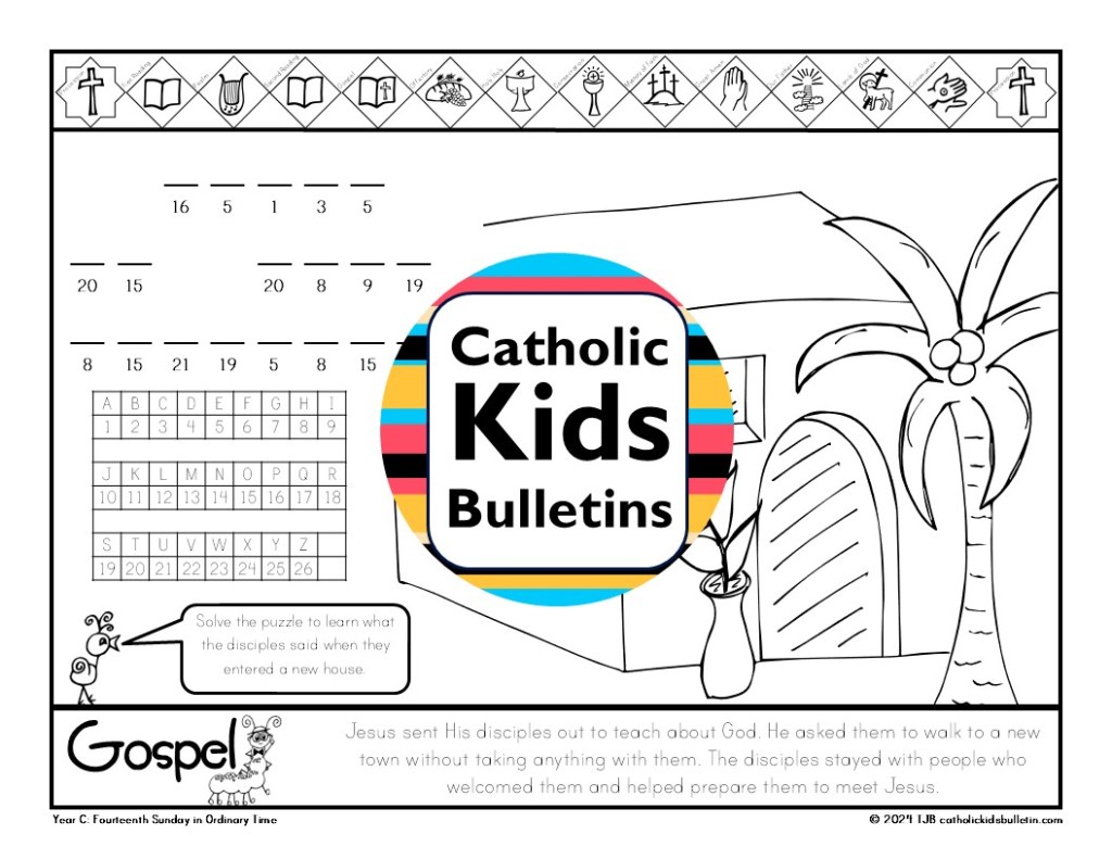 Make faith fun this summer with the July Catholic Kids Bulletins! These printable activities help children explore the Sunday Gospels and meet saints like St. Kateri Tekakwitha, St. Christopher, St. James, and St. Junípero Serra. Includes word searches, coloring pages, dot-to-dots, puzzles, and reflection questions. Great for home, church, or classroom! Also available in Spanish: Boletines Católicos para Niños – Julio.









