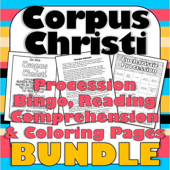 Corpus Christi Activities | Reading Comprehension & Eucharistic Procession Bingo