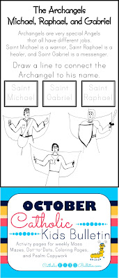 Archangels Coloring Page Catholic Kids Bulletin