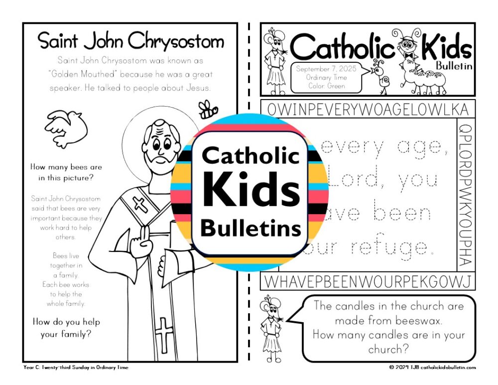 Make September faith-filled and fun with these Catholic Kids Bulletins! Each week includes Mass readings, kid-friendly reflections, and activities. This month features Saint Vincent de Paul, Saint John Chrysostom, and Saint Padre Pio—perfect for learning about their inspiring lives. Great for Sunday school, homeschooling, or keeping kids engaged at Mass. Printable, easy to use, and full of Catholic joy!