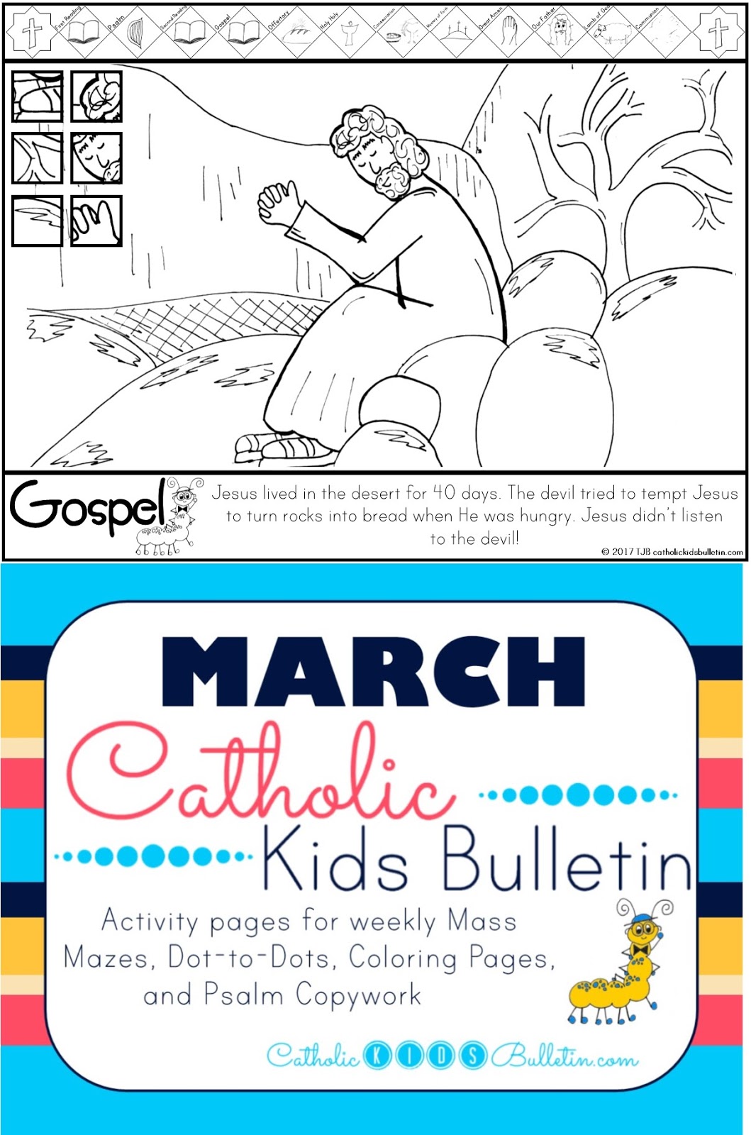 Make Lent meaningful and simple with March Catholic Kids Bulletins! These ready-to-use Sunday faith activities help children follow the Church calendar, understand the Gospel, and grow closer to Jesus. Perfect for classrooms, religious education, or families at home. Engaging, low-prep, and kid-friendly—great for busy teachers during the Lenten season! #CatholicKids #LentActivities #CatholicClassroom