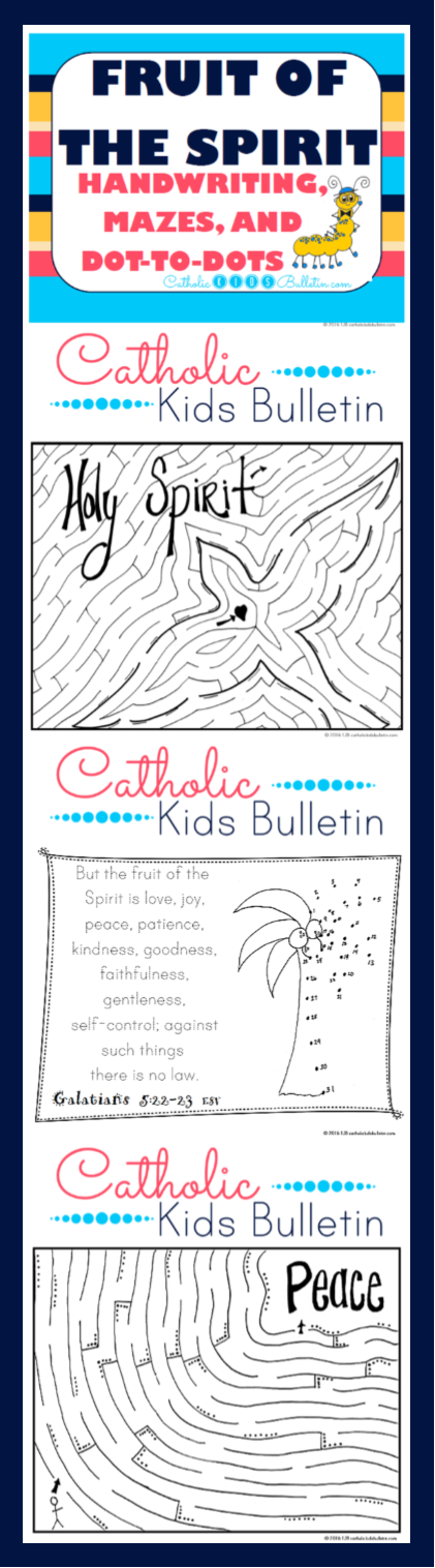 Fruit of the Spirit Handwriting Mazes and Dot-to-dots