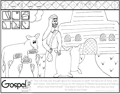 Luke 12.13-21 Treasure in Heaven Coloring Page Catholic Kids