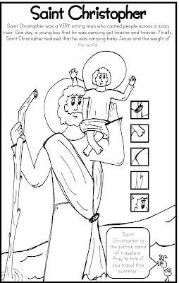 Saint Christopher Coloring Page Catholic Kids 
