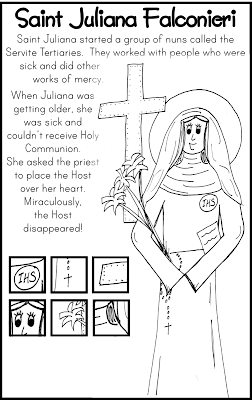 Saint Juliana Falconieri Coloring Page and Hidden Pictures