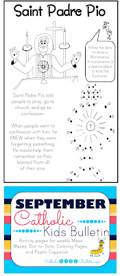 Saint Padre Pio Coloring Page Catholic Kids Bulletin