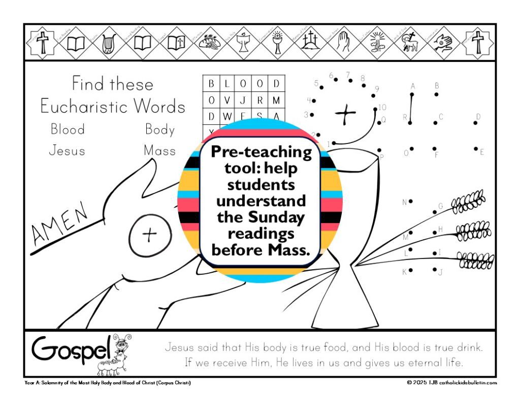 Keep kids engaged and excited during Mass all year with the 2026 Catholic Kids Bulletins! These full-year bulletins include coloring pages, puzzles, word searches, and saint stories that match the weekly readings. Perfect for classrooms, catechists, or families, these worksheets make Catholic Mass fun, interactive, and meaningful. Save prep time and inspire faith with this all-in-one resource for every Sunday, Holy Day, and Holy Week.