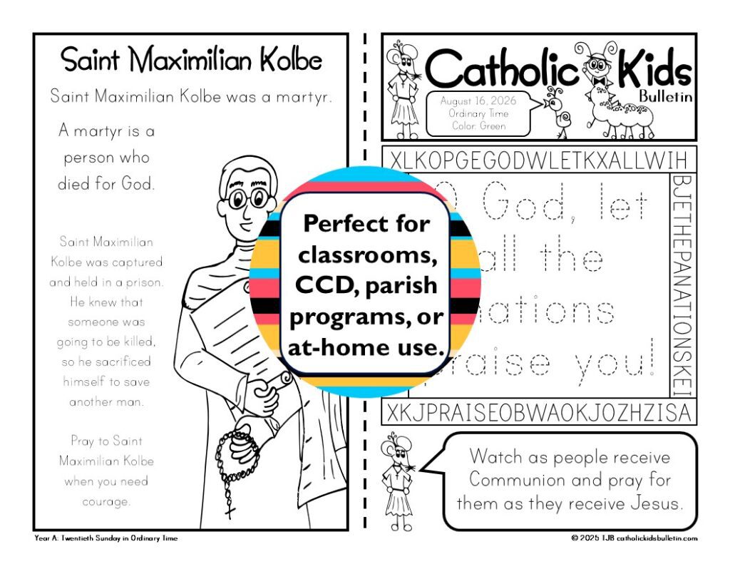 Keep kids engaged and excited during Mass all year with the 2026 Catholic Kids Bulletins! These full-year bulletins include coloring pages, puzzles, word searches, and saint stories that match the weekly readings. Perfect for classrooms, catechists, or families, these worksheets make Catholic Mass fun, interactive, and meaningful. Save prep time and inspire faith with this all-in-one resource for every Sunday, Holy Day, and Holy Week.