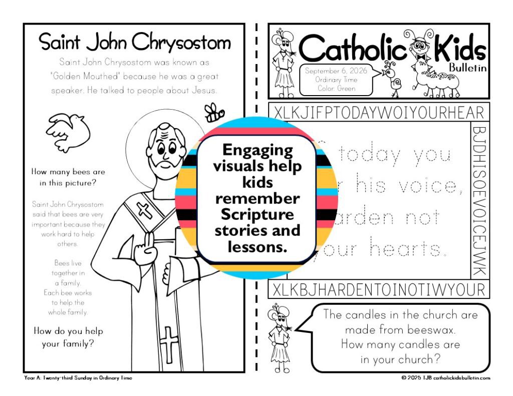 Keep kids engaged and excited during Mass all year with the 2026 Catholic Kids Bulletins! These full-year bulletins include coloring pages, puzzles, word searches, and saint stories that match the weekly readings. Perfect for classrooms, catechists, or families, these worksheets make Catholic Mass fun, interactive, and meaningful. Save prep time and inspire faith with this all-in-one resource for every Sunday, Holy Day, and Holy Week.
