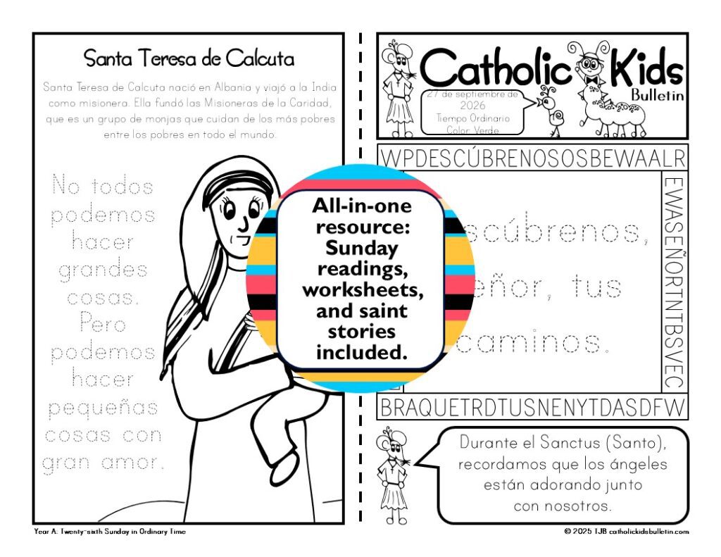 Keep kids engaged and excited during Mass all year with the 2026 Catholic Kids Bulletins! These full-year bulletins include coloring pages, puzzles, word searches, and saint stories that match the weekly readings. Perfect for classrooms, catechists, or families, these worksheets make Catholic Mass fun, interactive, and meaningful. Save prep time and inspire faith with this all-in-one resource for every Sunday, Holy Day, and Holy Week.