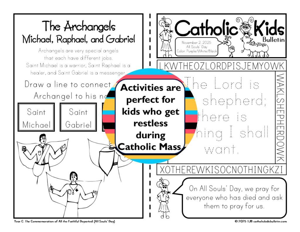 Make November Mass more meaningful with the November Catholic Kids Bulletins! Each week includes a Gospel reflection, fun puzzles, and a featured saint like St. Martin de Porres, St. Elizabeth of Hungary, and St. Cecilia. Kids can draw, solve mazes, and explore the Beatitudes while learning about the faith. Perfect for Catholic classrooms, families, and parishes. Download now — the full-year Catholic Kids Bulletins are on sale this week!