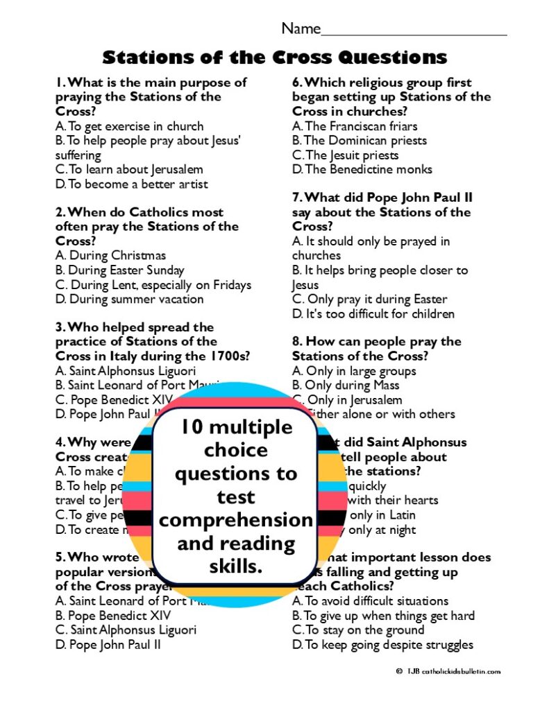 Make Lent meaningful and stress-free with this Stations of the Cross Lesson! Students get 3 leveled reading passages, 10 multiple-choice and discussion questions, a mini-poster, a writing page, and a word search—all in one activity. Perfect for a quick Lent Activity, full Lent Lesson Plan, or a super easy sub plan. Students stay engaged and learn independently, whether the sub has religious experience or not.