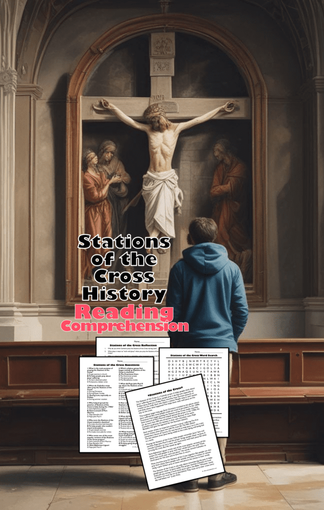 Make Lent meaningful and stress-free with this Stations of the Cross Lesson! Students get 3 leveled reading passages, 10 multiple-choice and discussion questions, a mini-poster, a writing page, and a word search—all in one activity. Perfect for a quick Lent Activity, full Lent Lesson Plan, or a super easy sub plan. Students stay engaged and learn independently, whether the sub has religious experience or not.
