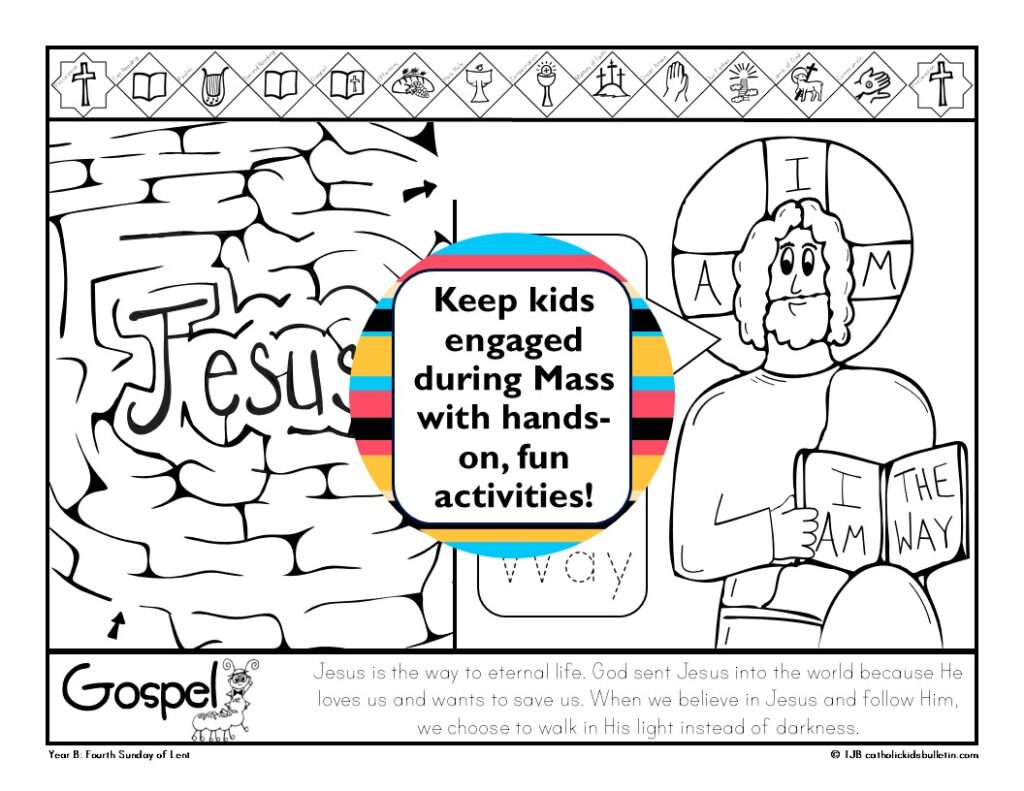 Make Sunday Mass for kids more meaningful with printable Catholic Kids Bulletins! ✝️ Help children understand the Gospel, learn about saints, follow the Mass, and grow in their Catholic faith with engaging activities, mazes, word searches, coloring, Scripture, and more. Perfect for Catholic families, schools, Faith Formation, religious education, and Catholic homeschool.