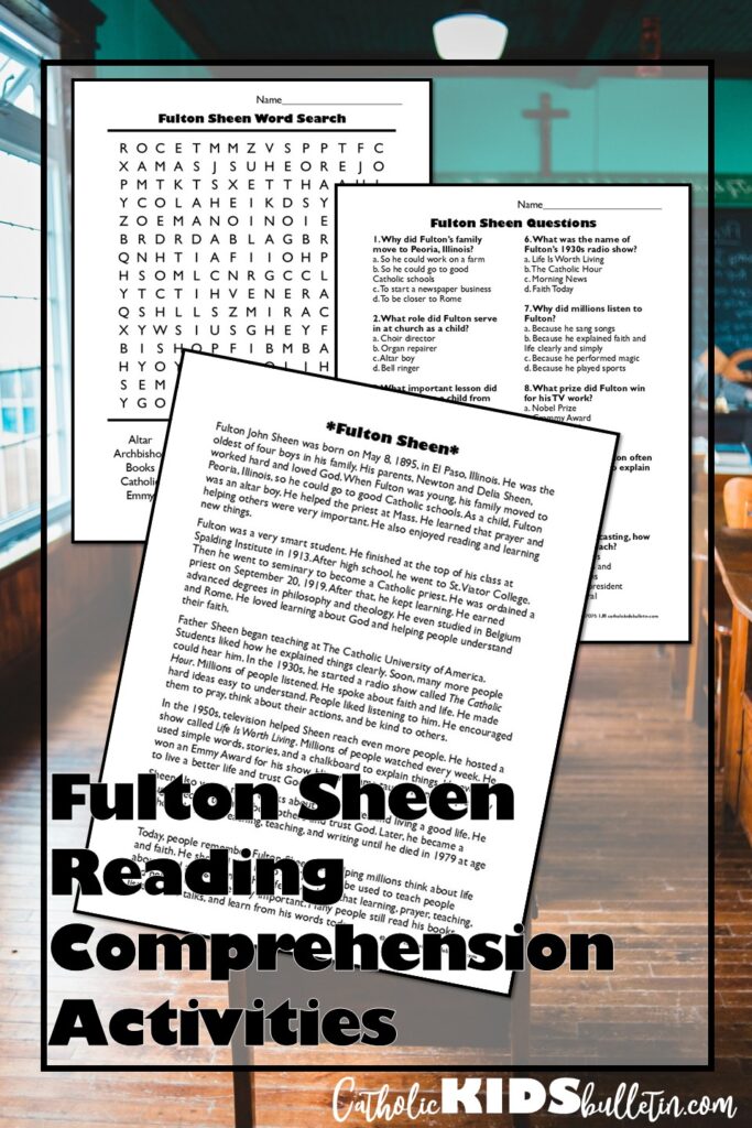 Pin Description: History is unfolding! Show your students that saints aren’t just ancient history. Learn how to teach Archbishop Fulton J. Sheen’s beatification and the path to Catholic sainthood with ready-to-use reading activities, vocabulary, and hands-on World Mission Rosary crafts. Perfect for Catholic school religion classes, faith formation, and homeschool! Click to read the full guide and grab print-and-go resources.